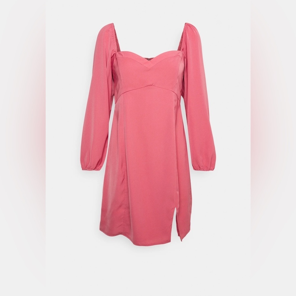 NWT Abercrombie & Fitch Pink Long Sleeve Corset Seamed Mini Dress Coquette MT